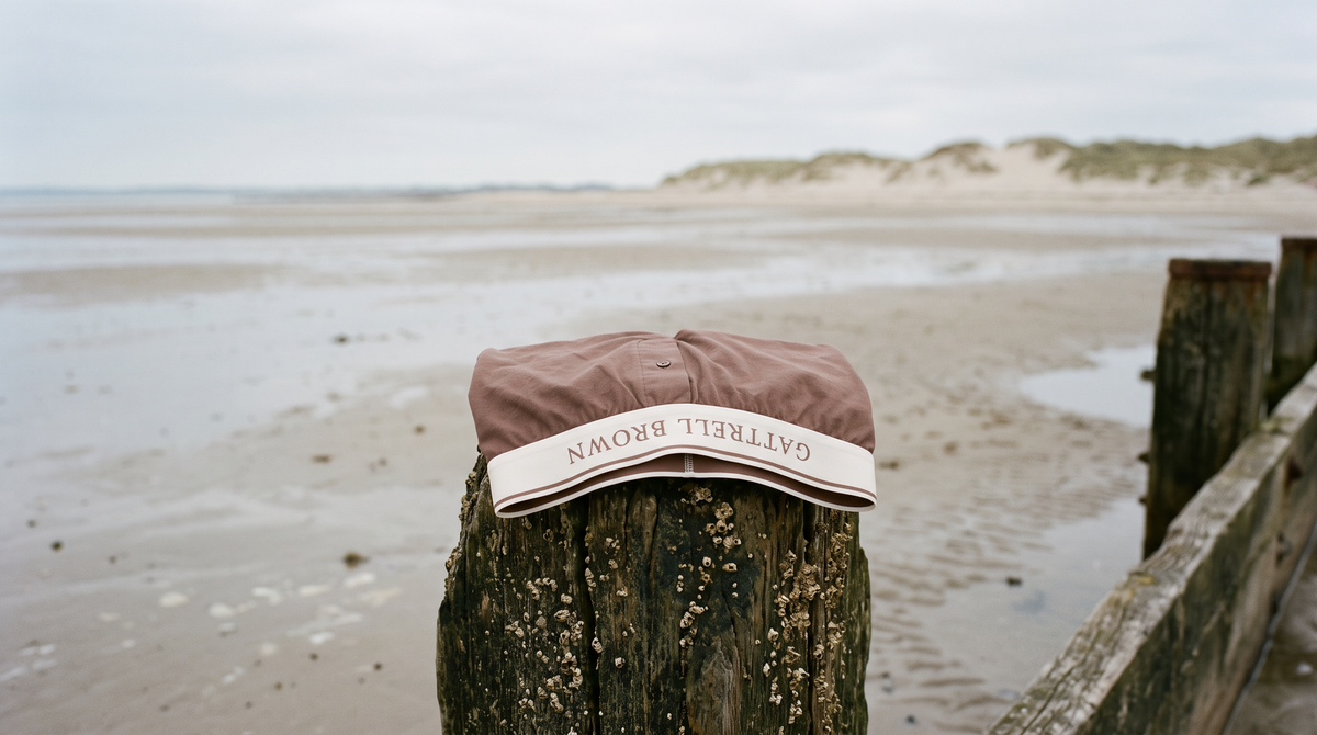 Signature Boxer on a wooden groyne at West Wittering beach